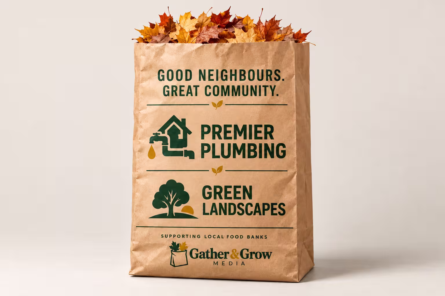 Shared-bag sponsorship example with two advertisers